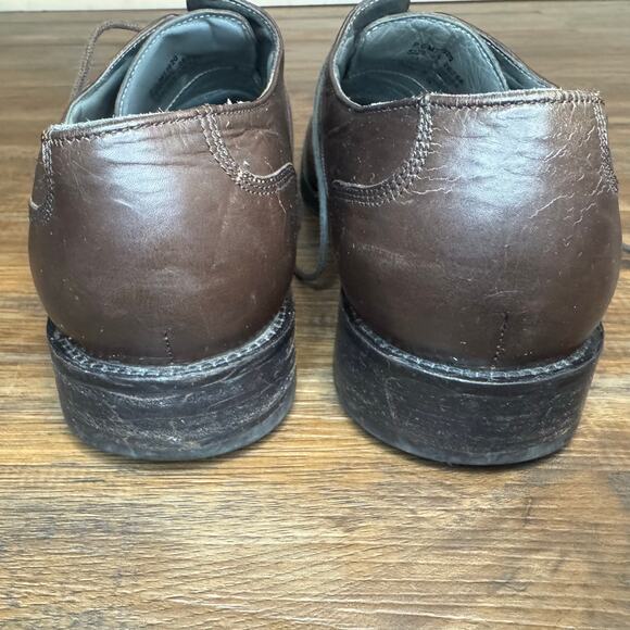 Kenneth Cole dark brown leather dress shoes 9.5 P.O.M71920 square toe oxford - Picture 8 of 12